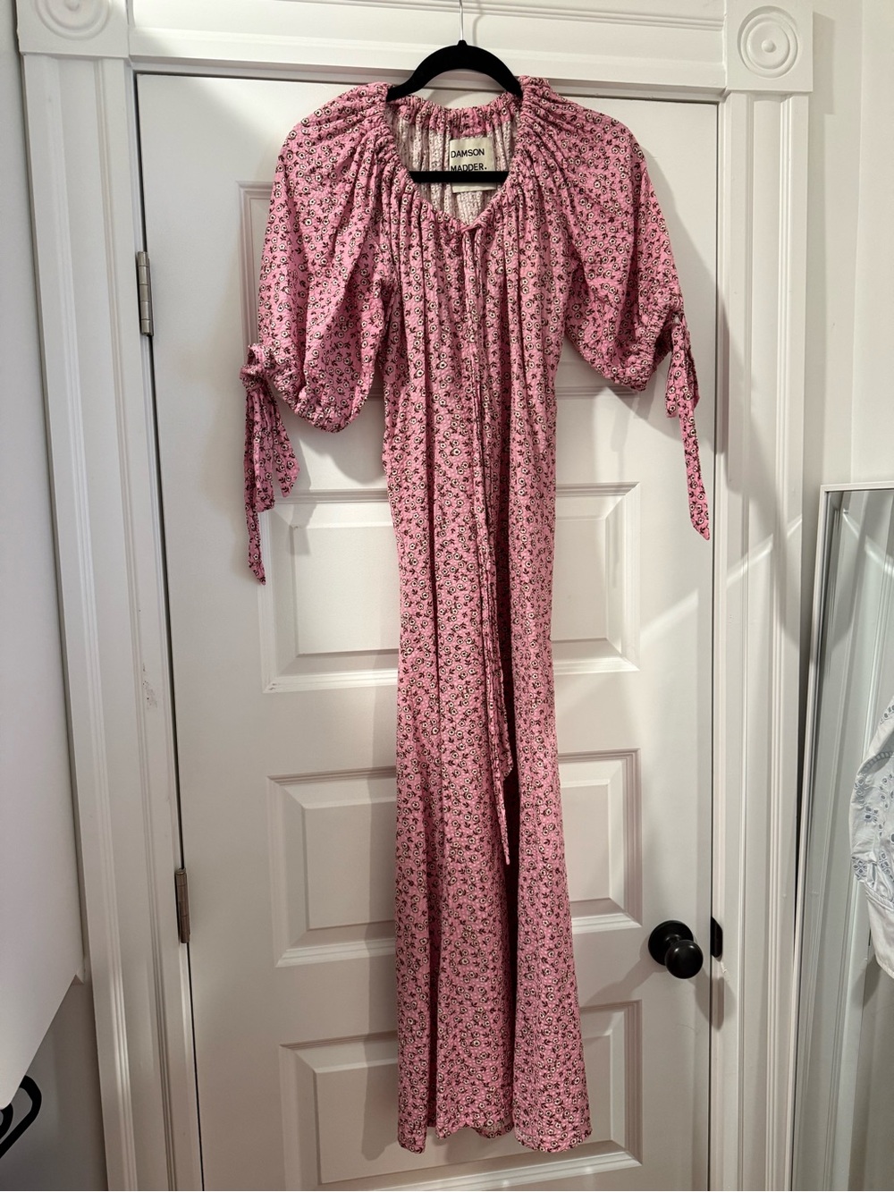 Damson Madder Pink Cassandra Bow Midi Dress